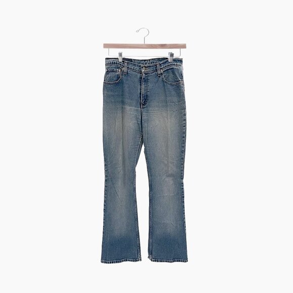 90s Y2K Dark Blue Denim Bootcut Jeans Flower Embroidery 10 12 main image 0